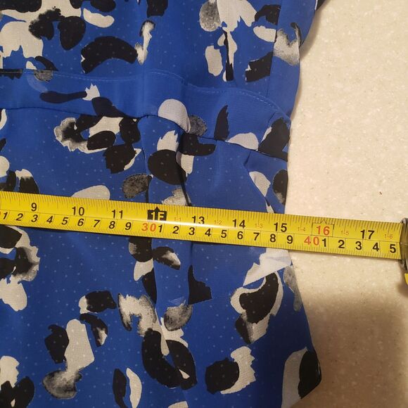 CAbi Untamed Electric Blue Floral Polka Dot Midi Dress Size M - Picture 4 of 6